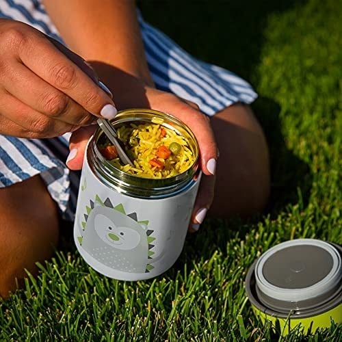 Bblüv B0122L – Foöd – Paslanmaz çelik termos, 300 ml, kase ve kaşık dahil, misket limonu, üniseks