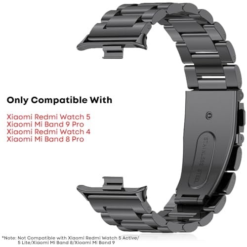 BDIG Bileklik XiaomiRedmi Watch 4 ile uyumlu, birinci sınıf paslanmaz çelik metal ayarlanabilir yedek kayış, kadın/erkek için