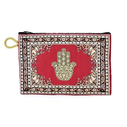 BDM - Monedero turco de tela con cremallera de la mano de Fátima. Elige tu color. - Rojo