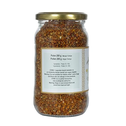 Bdrm Bodrum Bal by Özüdoğru Polen 200 G,% 100 Saf, Anadolu Poleni, Doğal Protein Mineral Vitamin Antioksidan Kaynağı, Cam Kavanoz