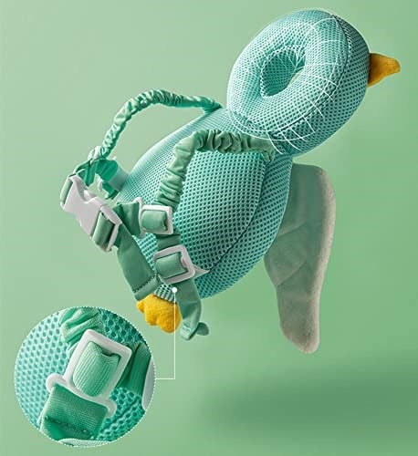 Bebek baş koruyucu ve bebek diz pedleri, emekleme için, ayarlanabilir küçük çocukların baş güvenlik pedi, yastık sırt çantası, emekleme ve yürüyüş için bebek sırt koruması, 5-24 ay (kaplumbağa)