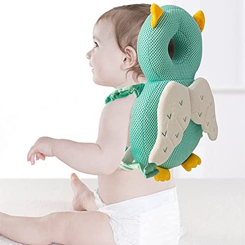 Bebek baş koruyucu ve bebek diz pedleri, emekleme için, ayarlanabilir küçük çocukların baş güvenlik pedi, yastık sırt çantası, emekleme ve yürüyüş için bebek sırt koruması, 5-24 ay (kaplumbağa)