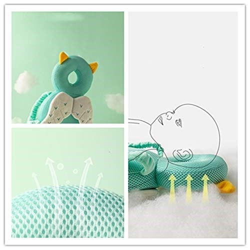 Bebek başı koruyucu, küçük çocuklar için baş güvenlik pedi, ayarlanabilir, küçük çocuklar için baş güvenlik pedi, minder sırt çantası, emekleme ve yürüyüş için bebek sırt koruması, 4-24 ay (gri-fil)