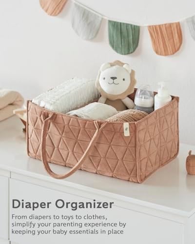 Bebek Bezi Caddy Organizatörü, Kız ve Erkek İstasyonu Değiştirmek için Yumuşak Kreş Saklama Sepeti - Bebek Kayıt Defteri Olması Gerekenler, Yenidoğan Temelleri - Bebek Duşları için Hediye, Araba Caddy