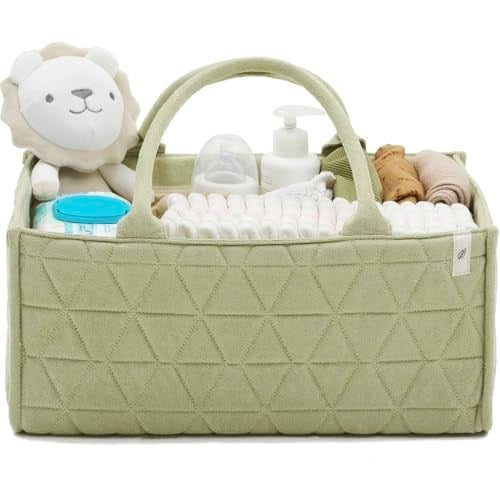 Bebek Bezi Caddy Organizatörü, Kız ve Erkek İstasyonu Değiştirmek için Yumuşak Kreş Saklama Sepeti - Bebek Kayıt Defteri Olması Gerekenler, Yenidoğan Temelleri - Bebek Duşları için Hediye, Araba Caddy