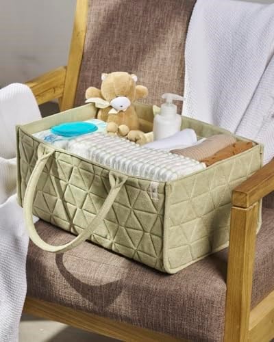 Bebek Bezi Caddy Organizatörü, Kız ve Erkek İstasyonu Değiştirmek için Yumuşak Kreş Saklama Sepeti - Bebek Kayıt Defteri Olması Gerekenler, Yenidoğan Temelleri - Bebek Duşları için Hediye, Araba Caddy