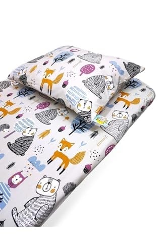 Bebek Özel%100 Pamuklu Bebek Çocuk Lastikli Çarşaf ve Yastık Kılıfı 80x130 Yeni Şirin Ayıcıklar