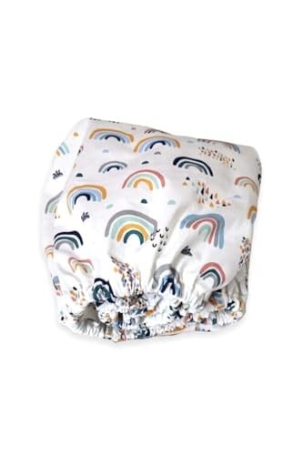 Bebek Özel%100 Pamuklu Bebek Lastikli Çarşaf 65x95 cm, Gökkuşağı