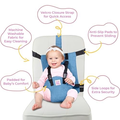 Bebek Seyahat Temel Koşum Koltuğu - Bebek Seyahat Donanımı - Bebek Sandalyesi Koşum Taşınabilir - İlave rahatlık için Yumuşak Dolgulu Bebek Koltuğu Koşum Takımı - Masa Erişimi için