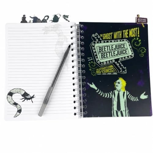 Beetlejuice Tab Günlük Defteri, Spiral Ciltli, 144 Çizgili Sayfa, 8 x 7 inç