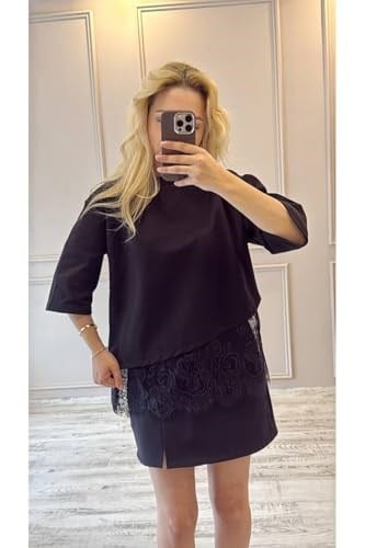 BeeYouStudio Dantel Detaylı Penye Bluz/Siyah - Bedenler: S, M, L