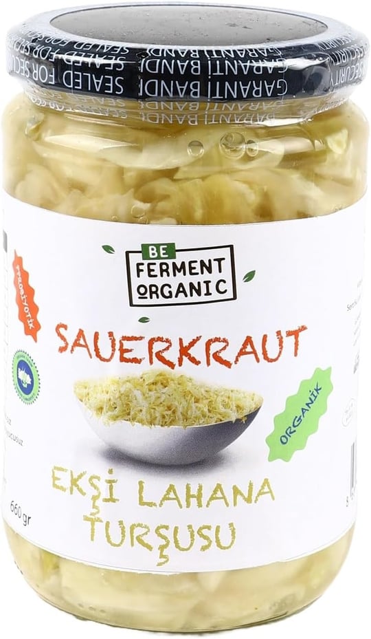 Beferment Organik Sauerkraut Sade Ekşi Lahana Turşusu 660 gr