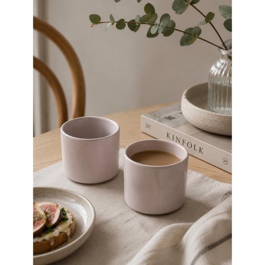 Beige & Stone 2li Set Parlak Bej Seramik Kupa 175 Ml Minimal Kahve Kupası Çay Fincanı Espresso Ve Türk Kahvesi Bardağı