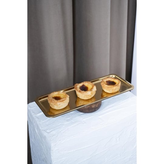 Beige & Stone Ahşap Ayaklı Baton Gold Dekoratif 33 Cm Pasta Kek Sunum/servis Tabak Stand