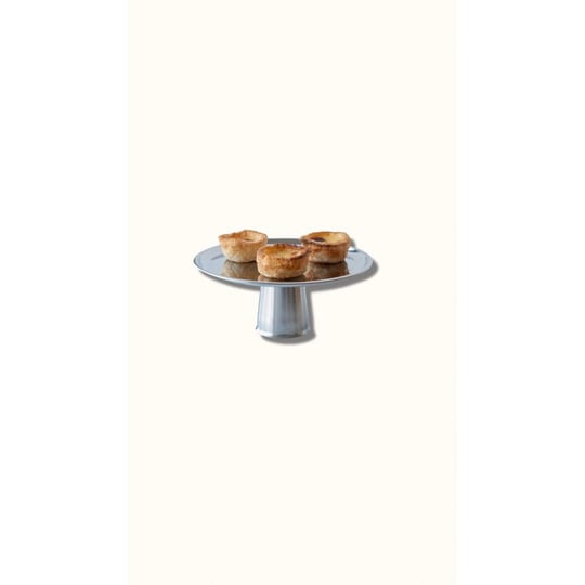 Beige & Stone Metal Ayaklı 23 Cm Tatlı Meyve Servis / Sunum Tabağı