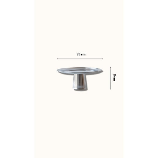 Beige & Stone Metal Ayaklı 23 Cm Tatlı Meyve Servis / Sunum Tabağı