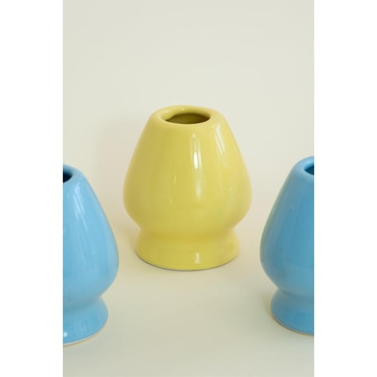 Beige & Stone Seramik Parlak Sarı Matcha Kase Ve Whisk Tutacağı Set