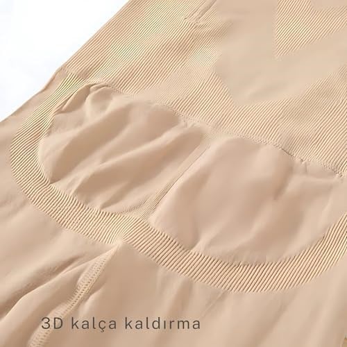 Bel Basen İnceltici Kalça Sıkılaştırıcı Yüksek Bel Paçalı Korse Tayt Lazer Kesim Pushup Korse