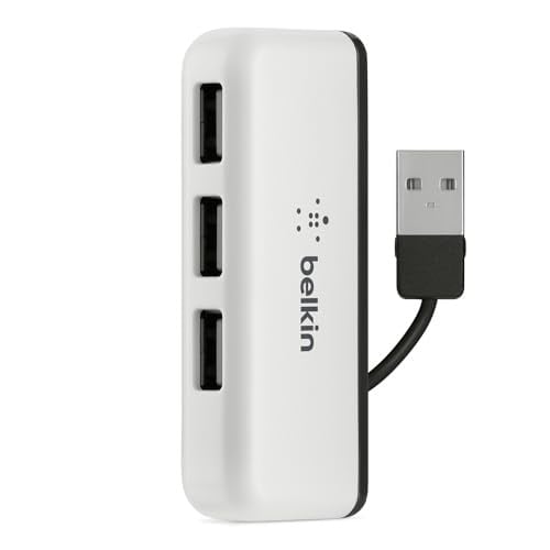 Belkin 4 USB-A Girişli HUB, USB 2.0, Seyahat Boy, Siyah