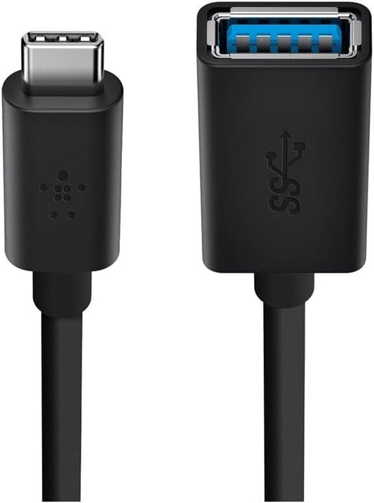 Belkin Adaptör USB-C - USB-A (15 cm, USB-C fişi, USB-A soketi, Apple MacBook ve Chromebook Pixel için uygun) siyah - Seçenekler: USB-Cden USB-Aya, Multimedya Adaptörü, USB C to HDMI...
