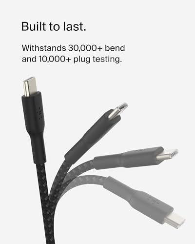 Belkin Boost Charge Örgülü USB-C, Hızlı Şarj Cihazı, USB-C Şarj Kablosu, iPhone 16, 15, Samsung Galaxy S24, S23, Pixel, iPad, MacBook,  - Seçenekler: 1,0 m, 2,0 m, Standart, USB-A - Lightning (PVC)...