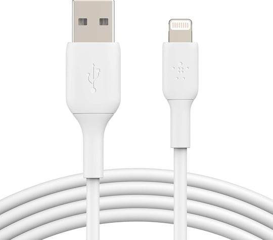 Belkin Örgülü USB-C - Lightning Kablosu (Hızlı Şarj Kablosu) Hızlı Şarj MFi Sertifikalı USB-C Kablosu (2m, Beyaz) - Seçenekler: 1 m, 2 m, 3 m, Kablo, Tek, Tek Kişilik, USB-C kablosu...