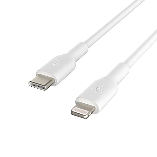 Belkin USB-Cden Lightning Kablosuna (iPhone 14 ve önceki modeller için; MFi sertifikalı Boost Charge USB-C kablosu; Beyaz, 2 m)