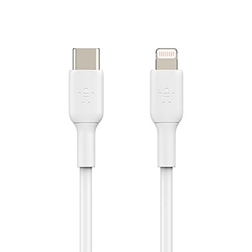 Belkin USB-Cden Lightning Kablosuna (iPhone 14 ve önceki modeller için; MFi sertifikalı Boost Charge USB-C kablosu; Beyaz, 2 m)