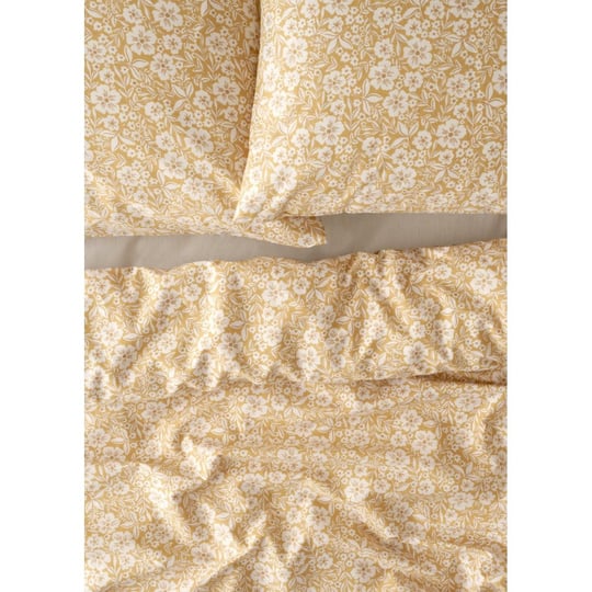 Bella Maison %100 Pamuk Ranforce Bloom Çift Kişilik Nevresim Takımı Hardal (200x220 Cm) Hardal