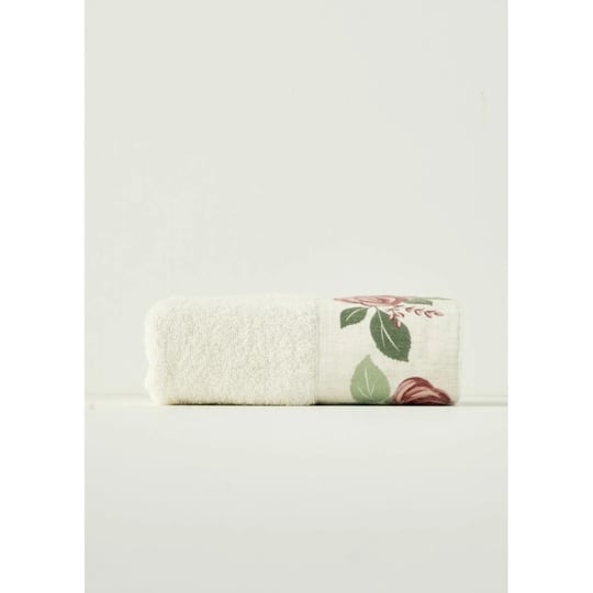 Bella Maison %100 Pamuk Rose Baskılı El Havlusu Krem (30x50 Cm) Krem