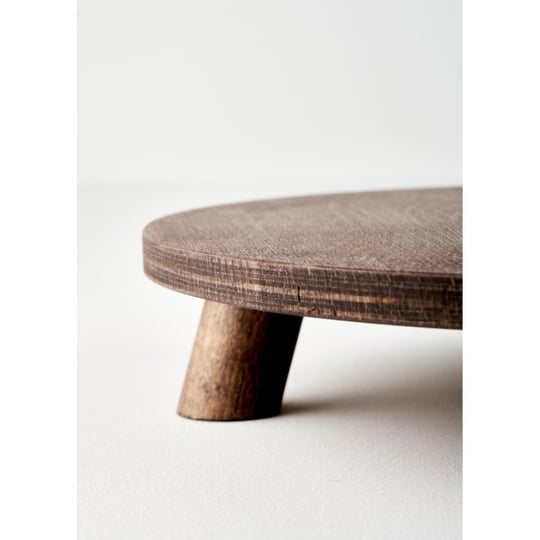Bella Maison Aris Ayaklı Sunum Tabağı Naturel (29 Cm) Naturel