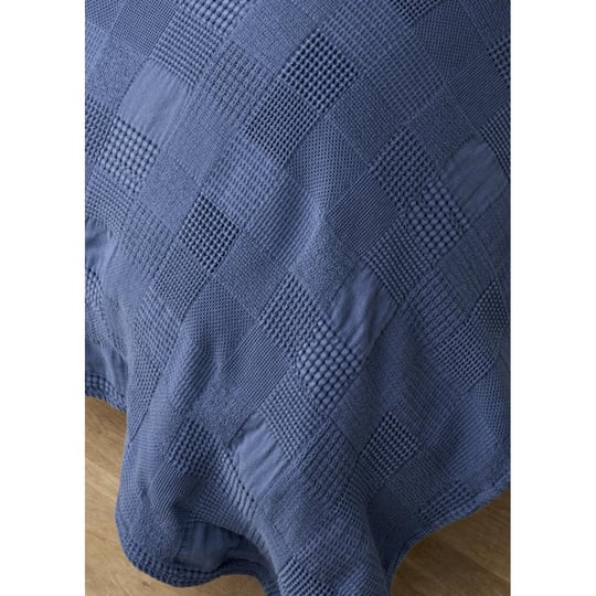 Bella Maison Block Pamuklu Jakarlı Çift Kişilik Yatak Örtüsü Seti Lacivert (240x260 Cm) Lacivert