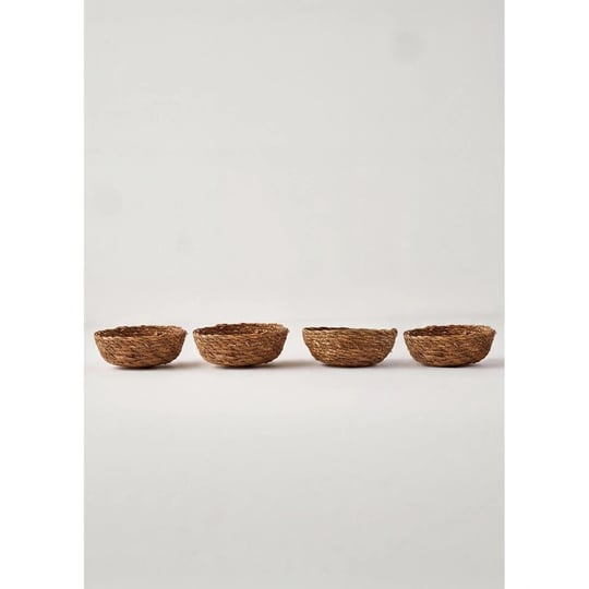 Bella Maison Carmen 4lü Hasır Sepet Naturel (15x4 Cm)