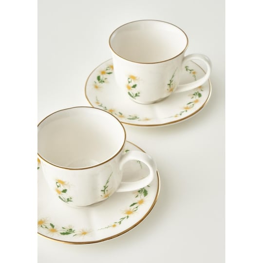 Bella Maison Daisy 2li Çay Fincanı Seti Krem (200 Cc) Krem