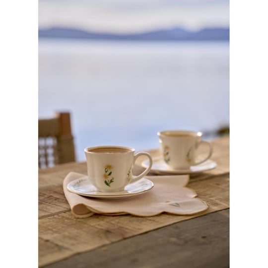 Bella Maison Daisy 2li Çay Fincanı Seti Krem (200 Cc) Krem