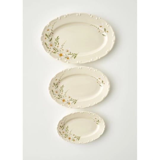 Bella Maison Daisy Porselen Sunum Tabağı Krem (20 Cm) Krem
