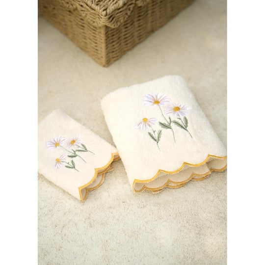 Bella Maison Daisy Scallop Kenar El Havlusu Bej (30x50 Cm) Bej