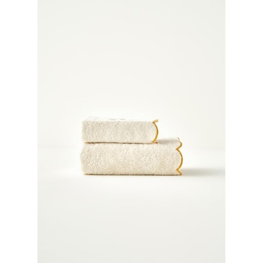 Bella Maison Daisy Scallop Kenar El Havlusu Bej (30x50 Cm) Bej
