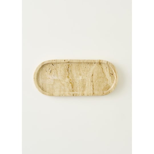 Bella Maison Ephesus Traverten Oval Dekoratif Tabak Naturel (12x28 Cm) Naturel