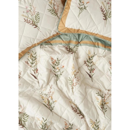 Bella Maison Flores Kapitoneli Çok Amaçlı Çift Kişilik Yatak Örtüsü Seti (240x220 Cm) Çok Renkli