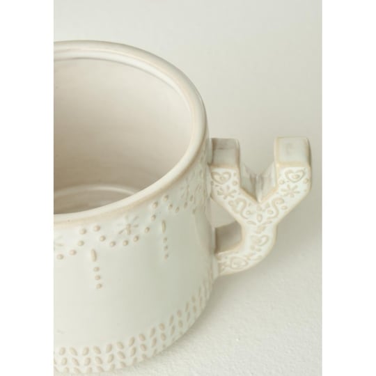 Bella Maison Joy Stoneware Yılbaşı 3lü Kupa Seti Krem (390 Cc) Krem