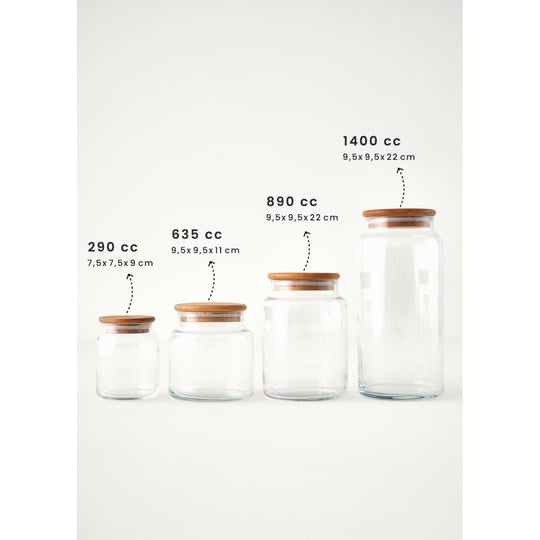 Bella Maison Joye Ahşap Kapaklı Kavanoz (1400 Cc) Naturel