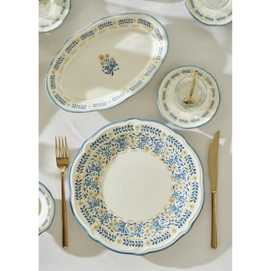 Bella Maison Liana Stoneware 26 Parça 6 Kişilik Kahvaltı Takımı Mavi Mavi