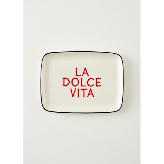 Bella Maison Line Dikdörtgen Porselen Sunum Tabağı Lacivert (27x20 Cm) Lacivert
