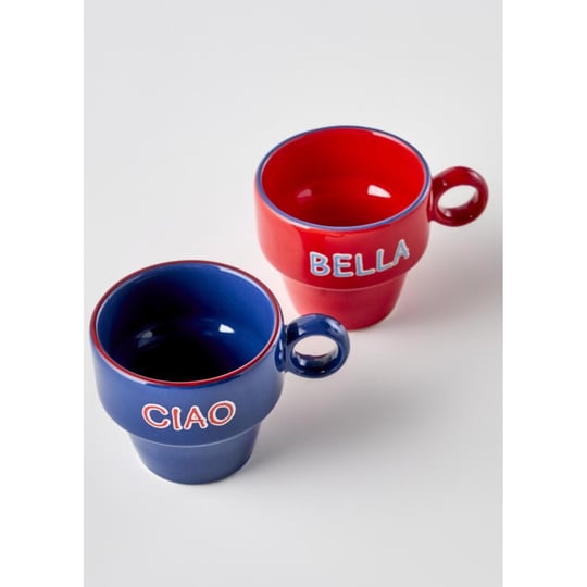 Bella Maison Line Espresso 2li Seti Mavi-kırmızı (105 Cc) Çok Renkli