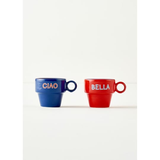 Bella Maison Line Espresso 2li Seti Mavi-kırmızı (105 Cc) Çok Renkli