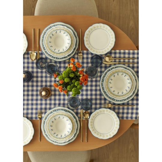 Bella Maison Mabel Stoneware 24 Parça 6 Kişilik Yemek Takımı Mavi Mavi