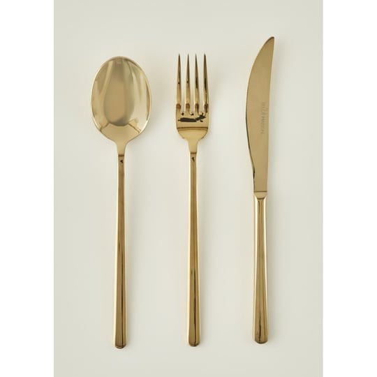 Bella Maison Milano 18 Parça Yemek Çatal Kaşık Bıçak Seti Gold Gold