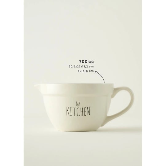 Bella Maison My Kitchen Seramik Karıştırma Kasesi Beyaz (1700 Cc) Beyaz