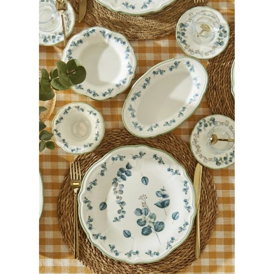 Bella Maison Ocaliptus Stoneware 26 Parça 6 Kişilik Kahvaltı Takımı Yeşil Yeşil